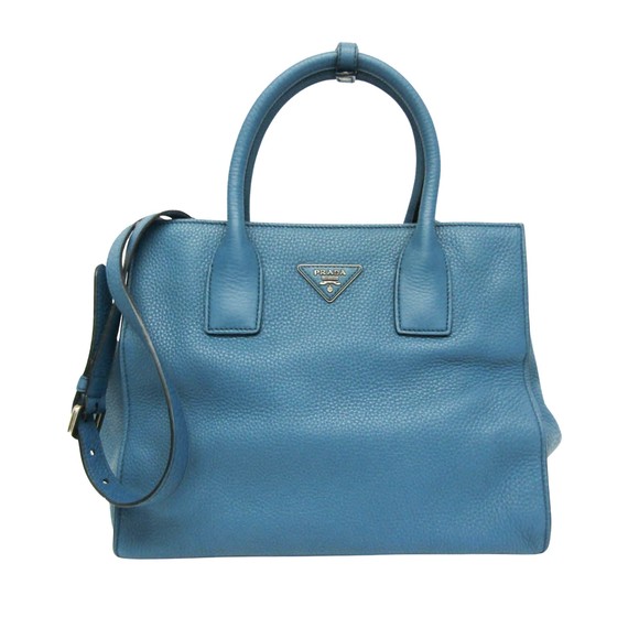 Prada Daino Blue Leather tote - Picture 1 of 10